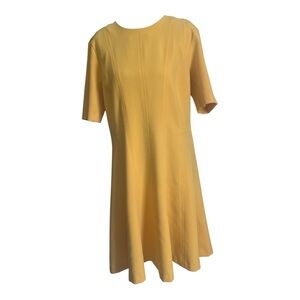 Banana Republic Versatile A-Line Fit & Flared Mustard‎ Dress Size 14 Midi Length